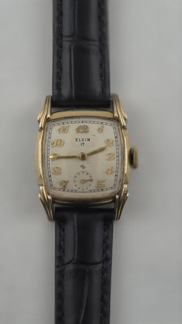 Rare 1951 Elgin 10k RGP Durapower 17 Jewels Grade 554 New Leather Band Runs Well